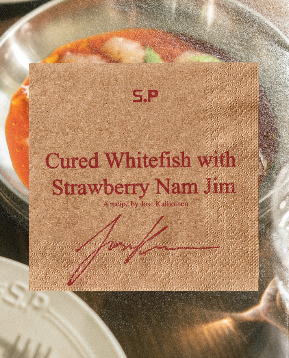 Cured Whitefish with Strawberry Nam Jim
