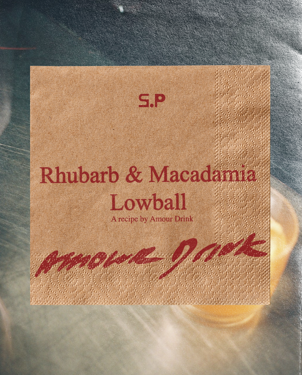 Rhubarb & Macadamia Lowball