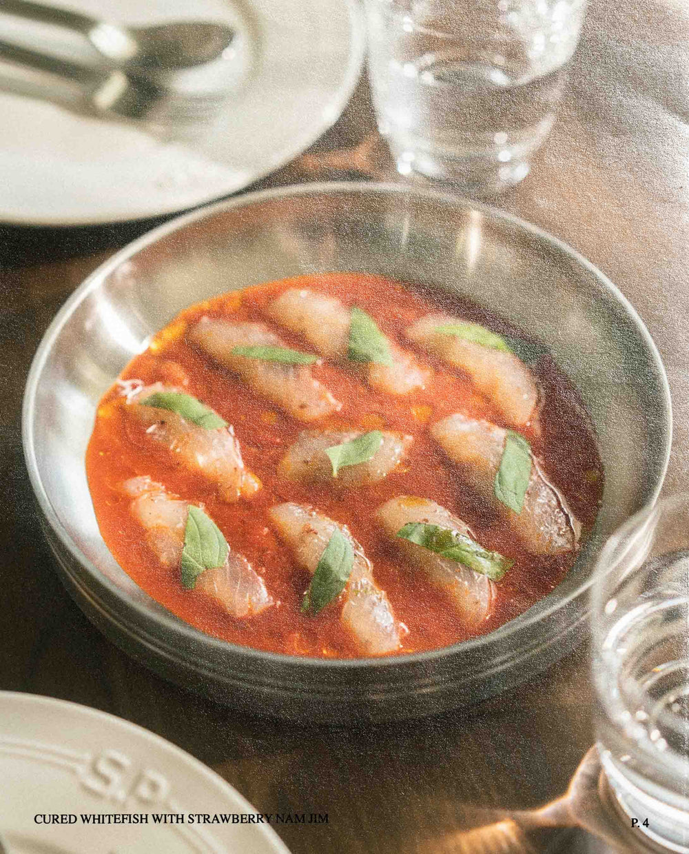 Cured Whitefish with Strawberry Nam Jim