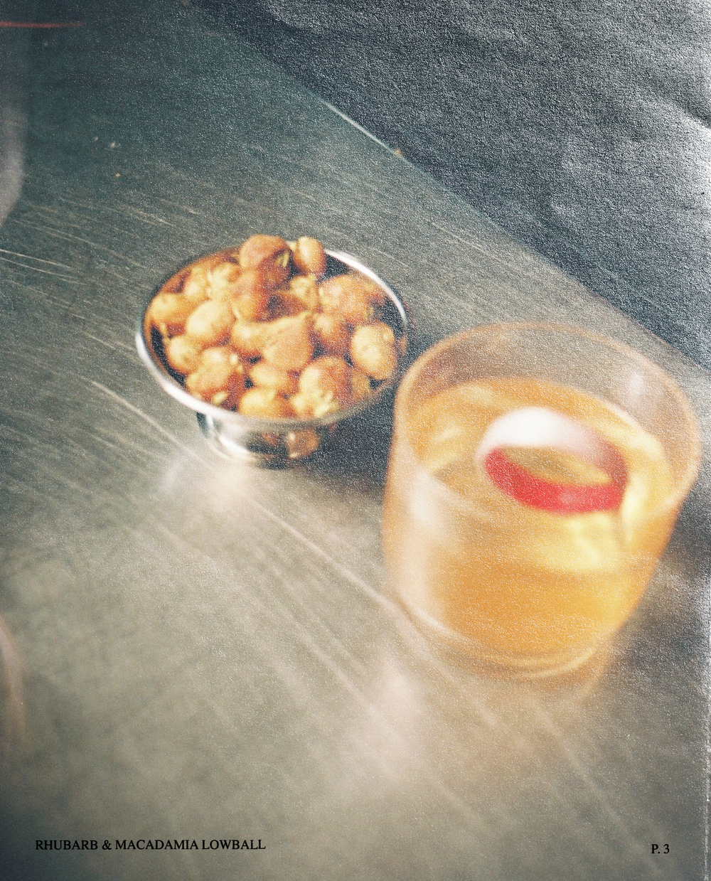 Rhubarb & Macadamia Lowball